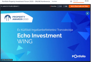 Idén ismét Portfolio Property Awards díjat nyert a WING